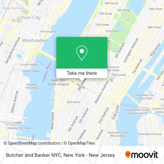Mapa de Butcher and Banker NYC