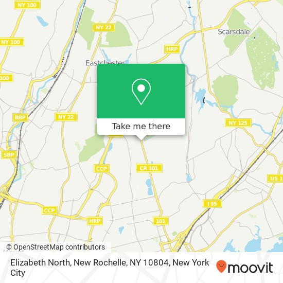 Mapa de Elizabeth North, New Rochelle, NY 10804