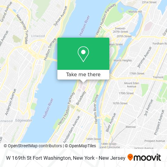 W 169th St Fort Washington map