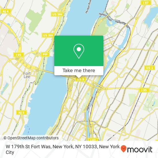 W 179th St Fort Was, New York, NY 10033 map