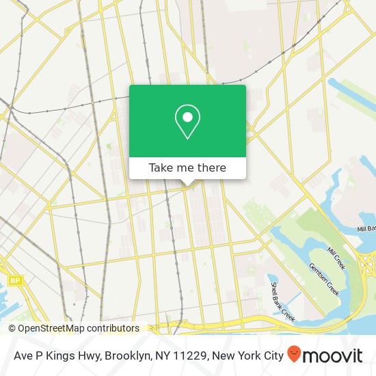 Mapa de Ave P Kings Hwy, Brooklyn, NY 11229