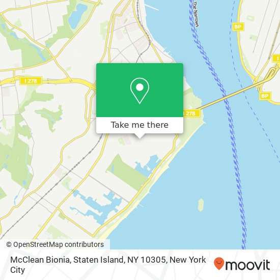 Mapa de McClean Bionia, Staten Island, NY 10305