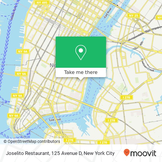 Mapa de Joselito Restaurant, 125 Avenue D