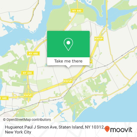 Mapa de Huguenot Paul J Simon Ave, Staten Island, NY 10312
