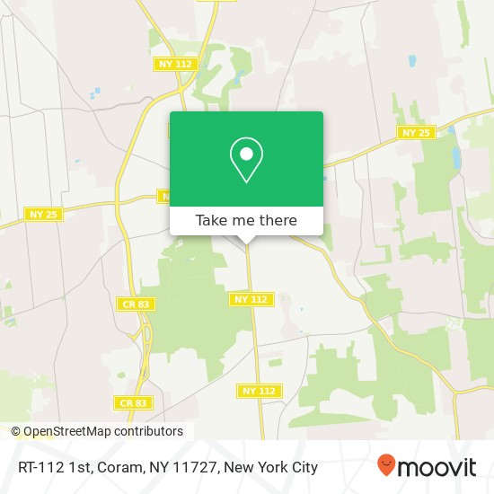 Mapa de RT-112 1st, Coram, NY 11727