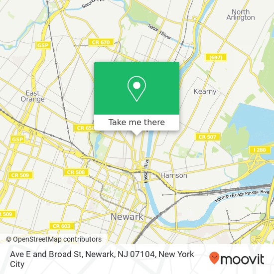 Ave E and Broad St, Newark, NJ 07104 map