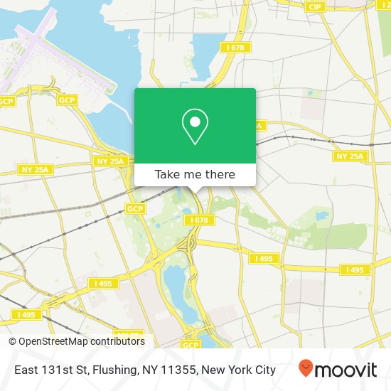 Mapa de East 131st St, Flushing, NY 11355