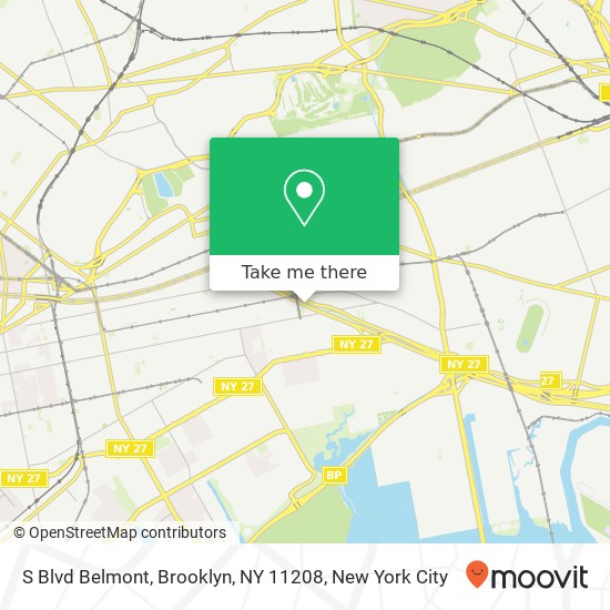 Mapa de S Blvd Belmont, Brooklyn, NY 11208