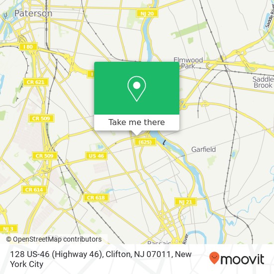 Mapa de 128 US-46 (Highway 46), Clifton, NJ 07011