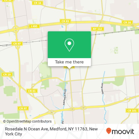 Mapa de Rosedale N Ocean Ave, Medford, NY 11763