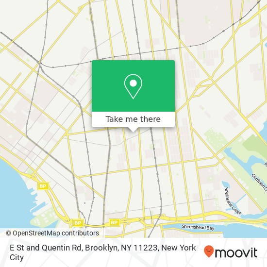 Mapa de E St and Quentin Rd, Brooklyn, NY 11223