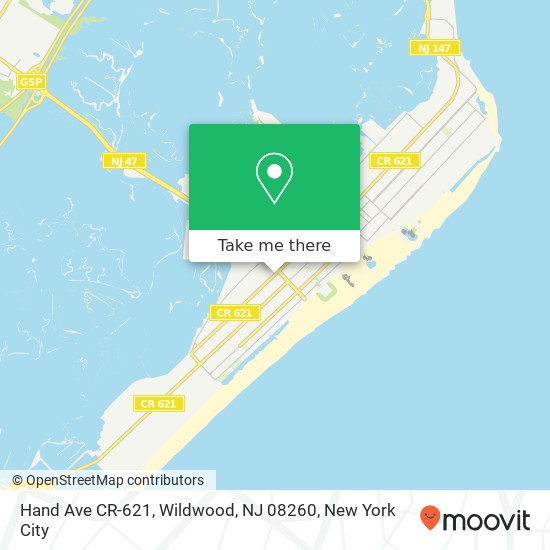 Mapa de Hand Ave CR-621, Wildwood, NJ 08260