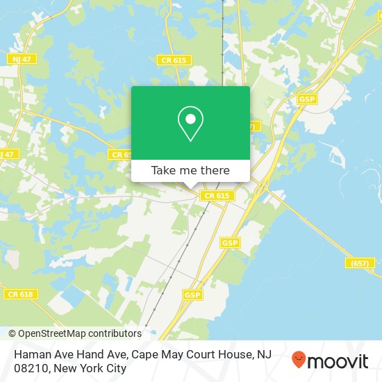 Mapa de Haman Ave Hand Ave, Cape May Court House, NJ 08210