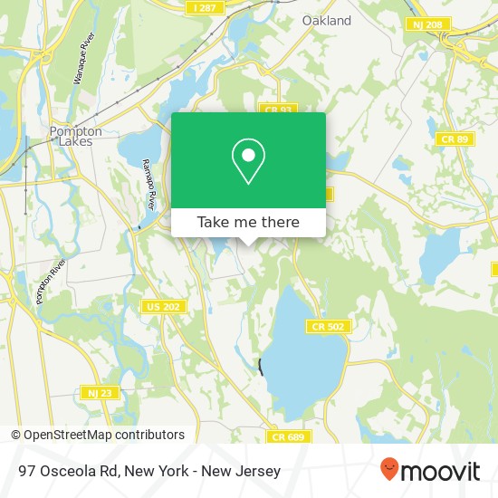 Mapa de 97 Osceola Rd, Wayne, NJ 07470