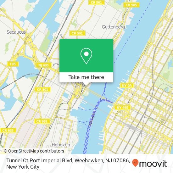 Mapa de Tunnel Ct Port Imperial Blvd, Weehawken, NJ 07086