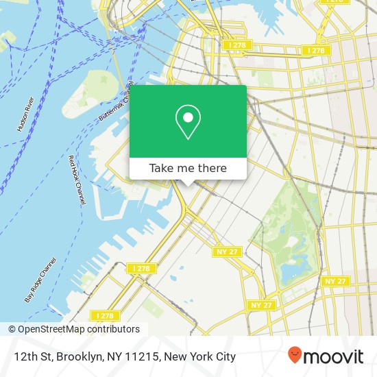 Mapa de 12th St, Brooklyn, NY 11215