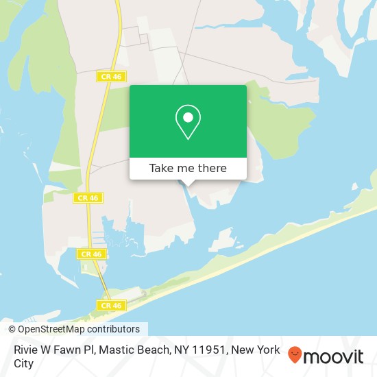 Mapa de Rivie W Fawn Pl, Mastic Beach, NY 11951