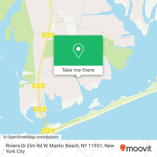 Mapa de Riviera Dr Elm Rd W, Mastic Beach, NY 11951