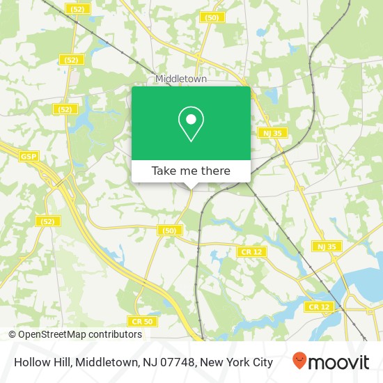 Mapa de Hollow Hill, Middletown, NJ 07748