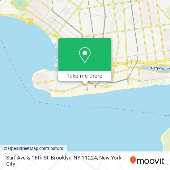 Surf Ave & 16th St, Brooklyn, NY 11224 map