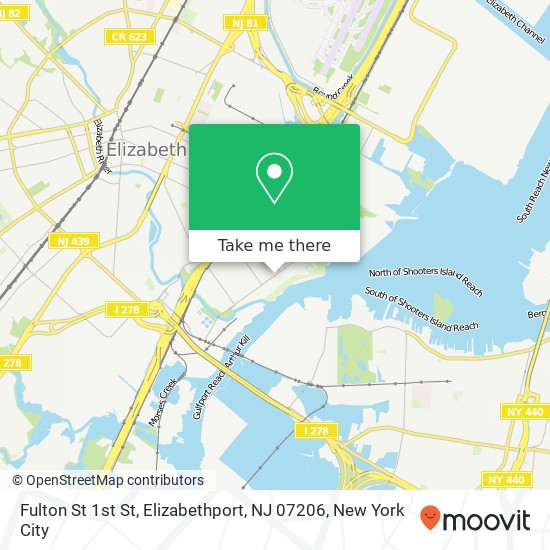 Fulton St 1st St, Elizabethport, NJ 07206 map