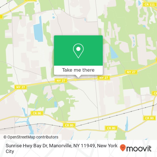 Mapa de Sunrise Hwy Bay Dr, Manorville, NY 11949