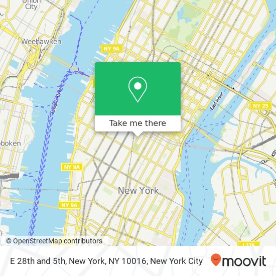 E 28th and 5th, New York, NY 10016 map