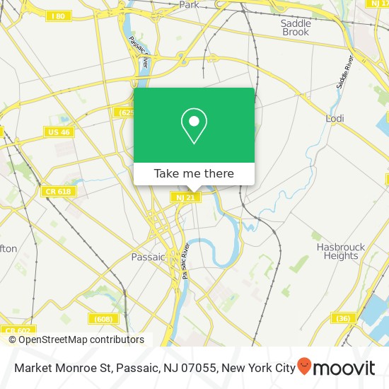 Mapa de Market Monroe St, Passaic, NJ 07055
