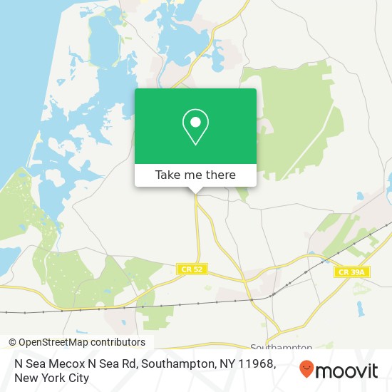 Mapa de N Sea Mecox N Sea Rd, Southampton, NY 11968