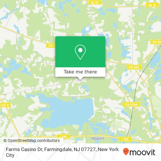 Mapa de Farms Casino Dr, Farmingdale, NJ 07727