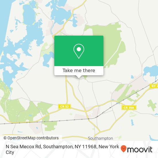 Mapa de N Sea Mecox Rd, Southampton, NY 11968
