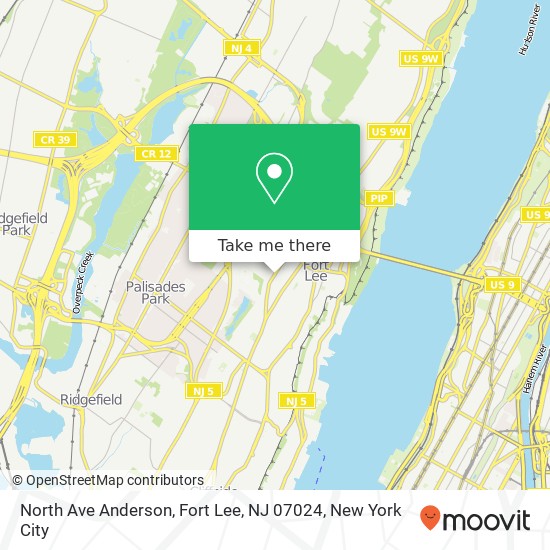 North Ave Anderson, Fort Lee, NJ 07024 map