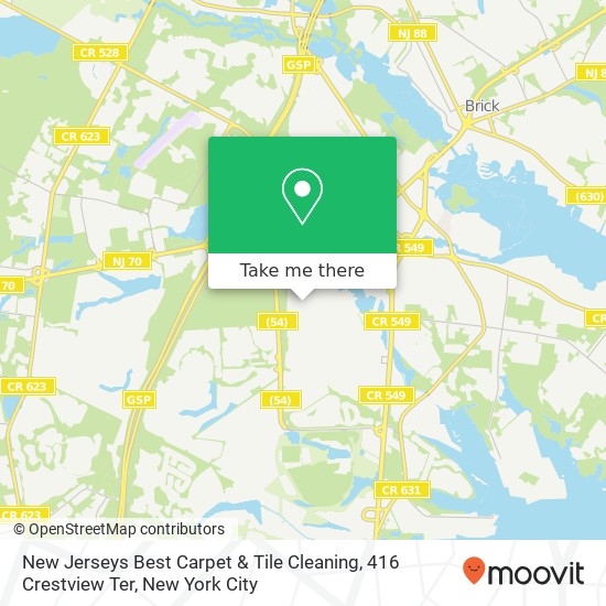 Mapa de New Jerseys Best Carpet & Tile Cleaning, 416 Crestview Ter