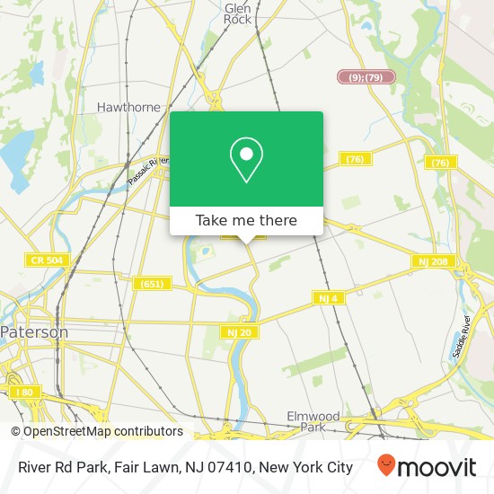 Mapa de River Rd Park, Fair Lawn, NJ 07410