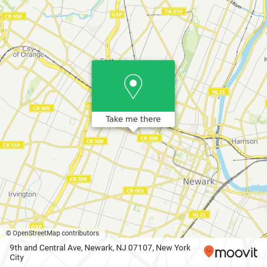 9th and Central Ave, Newark, NJ 07107 map