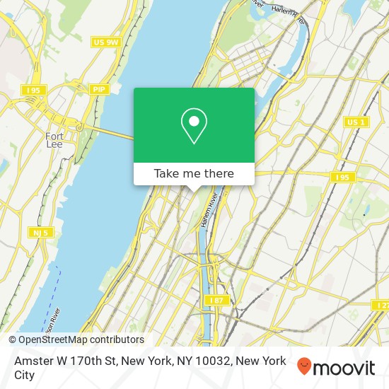 Amster W 170th St, New York, NY 10032 map