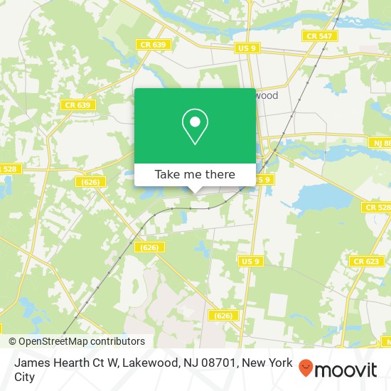 Mapa de James Hearth Ct W, Lakewood, NJ 08701