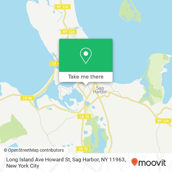 Mapa de Long Island Ave Howard St, Sag Harbor, NY 11963