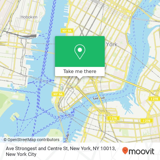 Ave Strongest and Centre St, New York, NY 10013 map