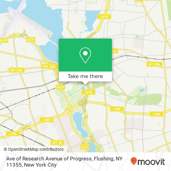 Ave of Research Avenue of Progress, Flushing, NY 11355 map