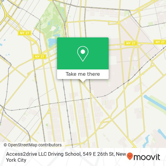 Mapa de Access2drive LLC Driving School, 549 E 26th St