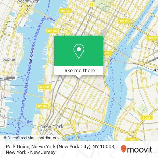 Mapa de Park Union, Nueva York (New York City), NY 10003