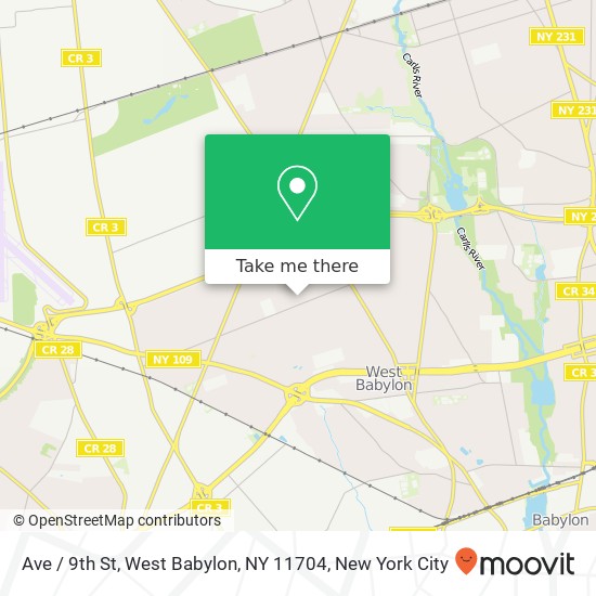 Mapa de Ave / 9th St, West Babylon, NY 11704