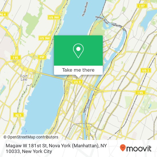 Magaw W 181st St, Nova York (Manhattan), NY 10033 map
