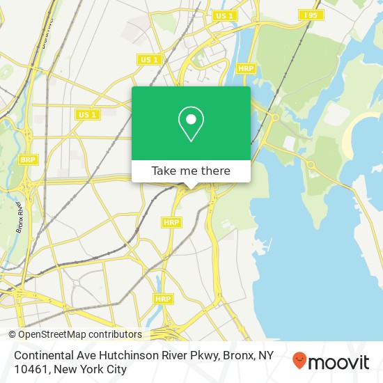 Mapa de Continental Ave Hutchinson River Pkwy, Bronx, NY 10461