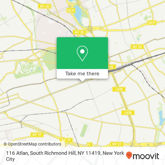 Mapa de 116 Atlan, South Richmond Hill, NY 11419