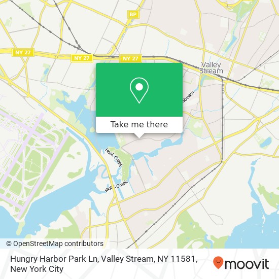 Mapa de Hungry Harbor Park Ln, Valley Stream, NY 11581