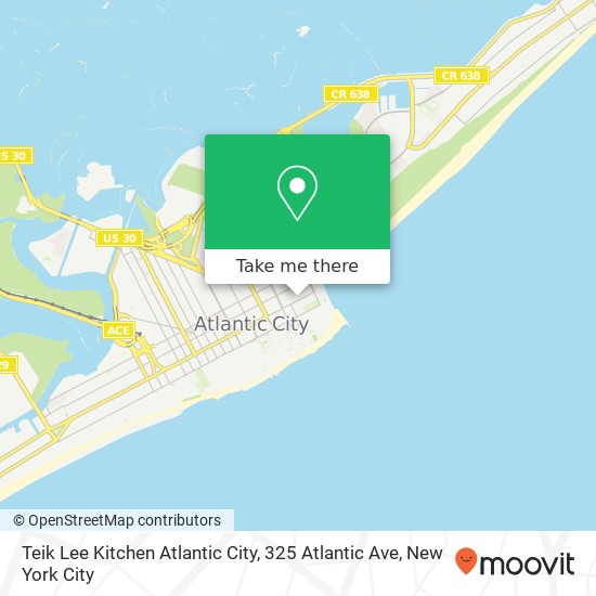 Mapa de Teik Lee Kitchen Atlantic City, 325 Atlantic Ave