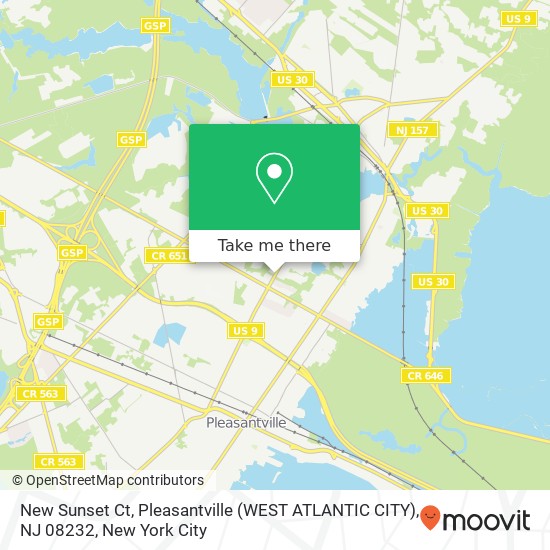 Mapa de New Sunset Ct, Pleasantville (WEST ATLANTIC CITY), NJ 08232