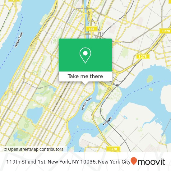 Mapa de 119th St and 1st, New York, NY 10035
